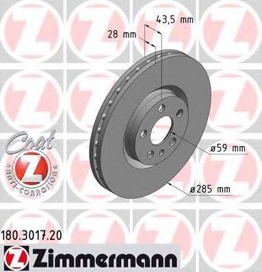 ZIMMERMANN 180301720 гальмівний диск