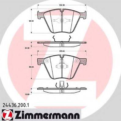 ZIMMERMANN 244362001 Комплект гальмівних колодок, дискове гальмо