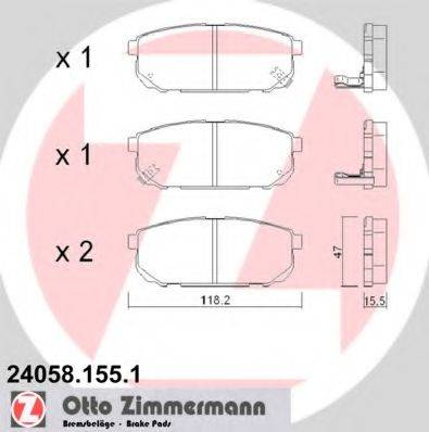 ZIMMERMANN 240581551 Комплект гальмівних колодок, дискове гальмо