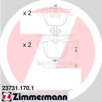 ZIMMERMANN 237311701 Комплект гальмівних колодок, дискове гальмо