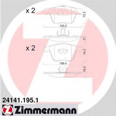 ZIMMERMANN 241411951 Комплект гальмівних колодок, дискове гальмо