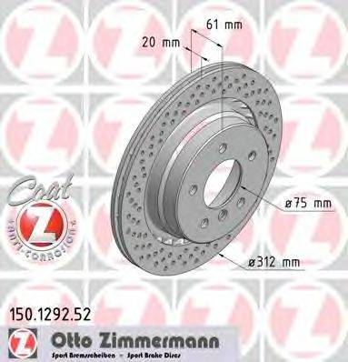 ZIMMERMANN 150129252 гальмівний диск