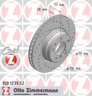 ZIMMERMANN 150127952 гальмівний диск