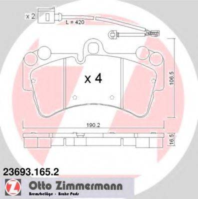 ZIMMERMANN 236931652 Комплект гальмівних колодок, дискове гальмо