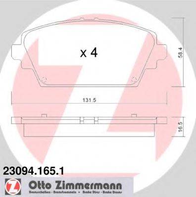 ZIMMERMANN 230941651 Комплект гальмівних колодок, дискове гальмо