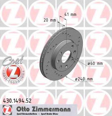 ZIMMERMANN 430149452 гальмівний диск