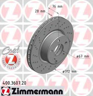 ZIMMERMANN 400360720 гальмівний диск