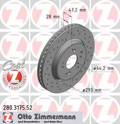 ZIMMERMANN 280317552 гальмівний диск