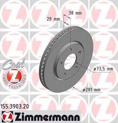 ZIMMERMANN 155390320 гальмівний диск