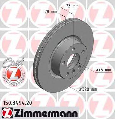 ZIMMERMANN 150349420 гальмівний диск