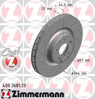 ZIMMERMANN 400368120 гальмівний диск