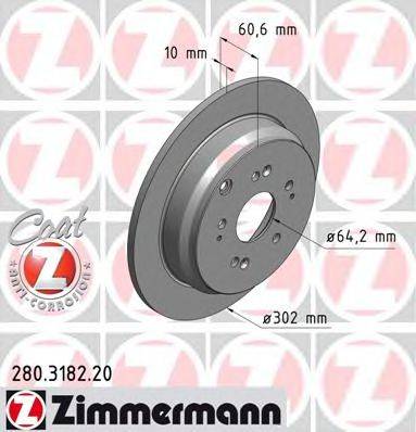 ZIMMERMANN 280318220 гальмівний диск