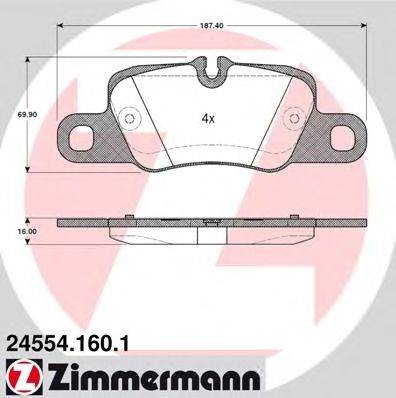 ZIMMERMANN 245541601 Комплект гальмівних колодок, дискове гальмо