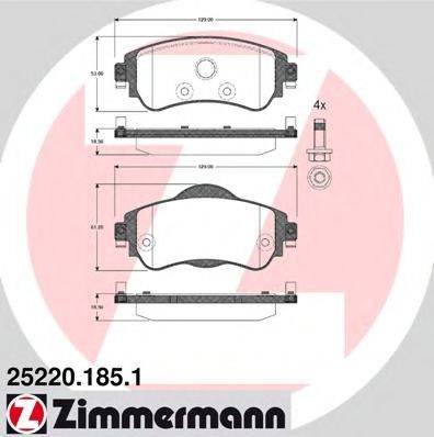 ZIMMERMANN 252201851 Комплект гальмівних колодок, дискове гальмо