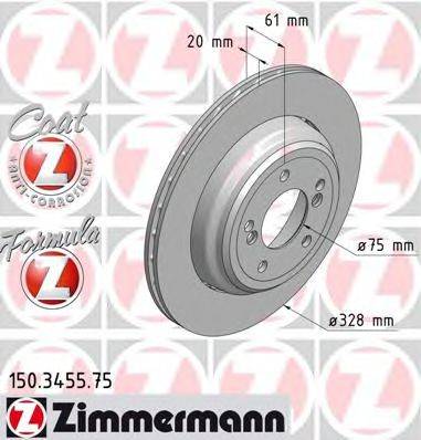 ZIMMERMANN 150345575 гальмівний диск