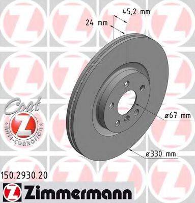 ZIMMERMANN 150293020 гальмівний диск