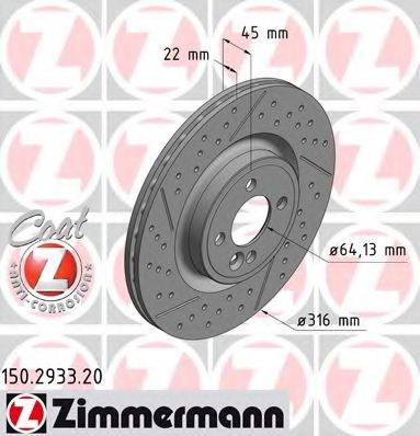 ZIMMERMANN 150293320 гальмівний диск