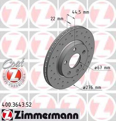 ZIMMERMANN 400364352 гальмівний диск