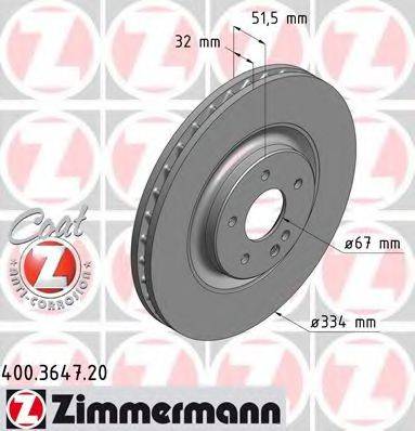 ZIMMERMANN 400364720 гальмівний диск