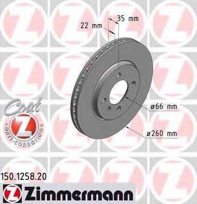 ZIMMERMANN 150125820 гальмівний диск