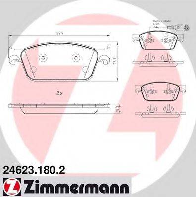 ZIMMERMANN 246231802 Комплект гальмівних колодок, дискове гальмо