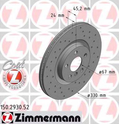 ZIMMERMANN 150293052 гальмівний диск