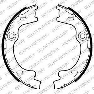 DELPHI LS2012 Комплект гальмівних колодок, стоянкова гальмівна система