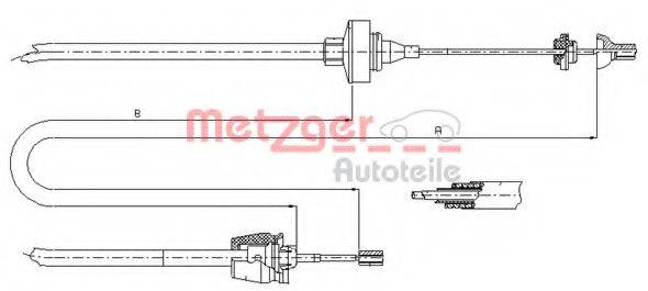 METZGER 102372 Трос, управління зчепленням