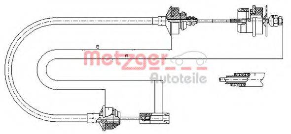 METZGER 112144 Трос, управління зчепленням