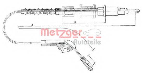 METZGER 115943 Трос, стоянкова гальмівна система