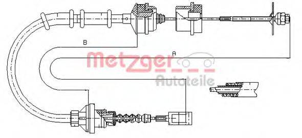 METZGER 11725 Трос, управління зчепленням