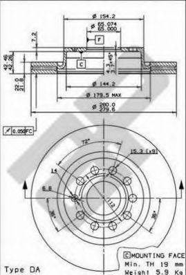 METZGER 24853V гальмівний диск