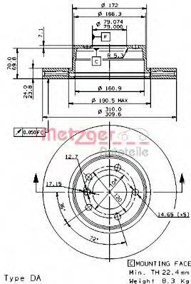 METZGER 24888V гальмівний диск