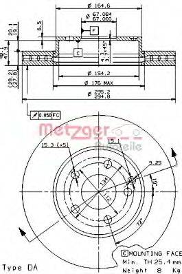 METZGER 24897V гальмівний диск