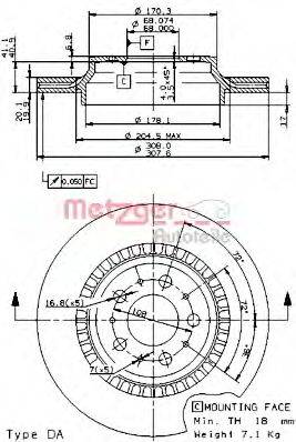 METZGER 24976V гальмівний диск