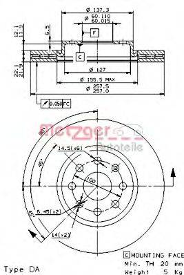 METZGER 24980E гальмівний диск