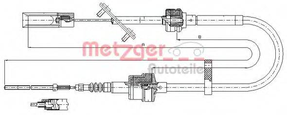 METZGER 49210 Трос, управління зчепленням