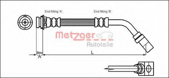 METZGER 4114751 Гальмівний шланг