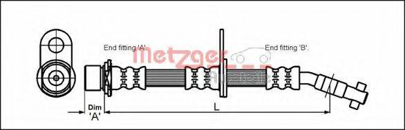 METZGER 4112166 Гальмівний шланг