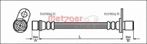 METZGER 4112180 Гальмівний шланг