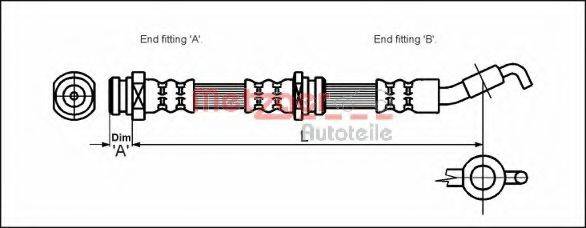 METZGER 4113326 Гальмівний шланг