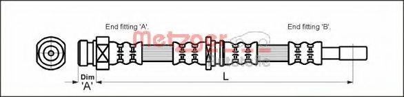 METZGER 4113315 Гальмівний шланг