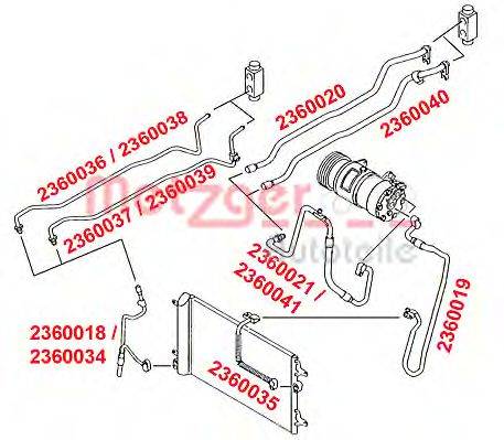 METZGER 2360034 Трубопровід високого/низкого тиску, кондиціонер