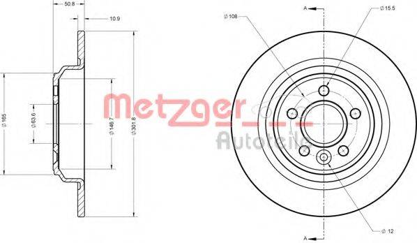 METZGER 6110053 гальмівний диск