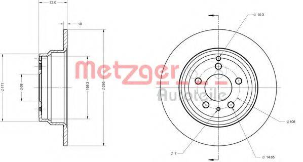 METZGER 6110268 гальмівний диск