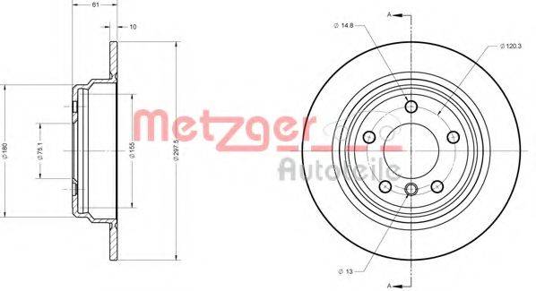 METZGER 6110322 гальмівний диск