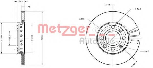 METZGER 6110399 гальмівний диск