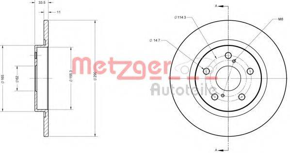 METZGER 6110427 гальмівний диск