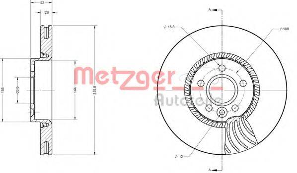 METZGER 6110504 гальмівний диск