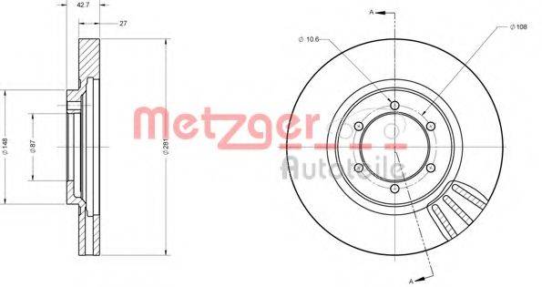 METZGER 6110508 гальмівний диск